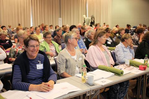 Distriktsleder i Akershus Bygdekvinnelag, Marit Helene Lund er klar til årets landsmøte. Foto: Helle Cecilie Berger.