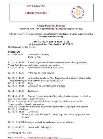 Invitasjon Fellessamling