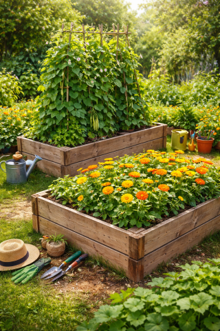 pallekarmer med planter