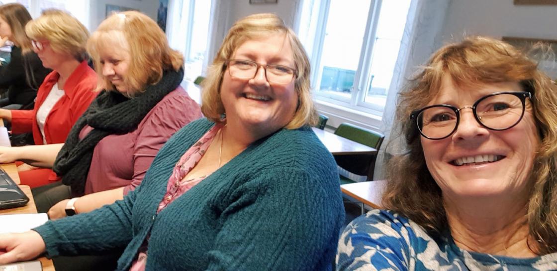 Førnøyde kursdeltagere, Berit Hjortenberg Nilsen og Tone Løn Tvedten