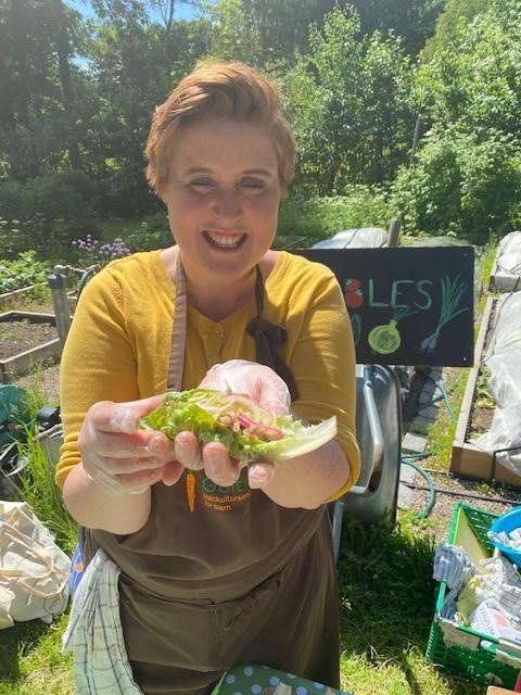 Matservering av kortreist mat fra Tine på Geitmyra kultursenter. Og ja, det smakte like godt som det ser ut. Foto: Helle Cecilie Berger.
