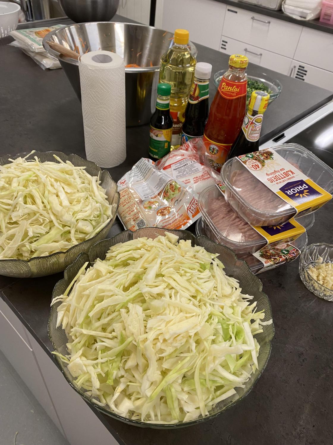 Ingredienser kuttet og klare