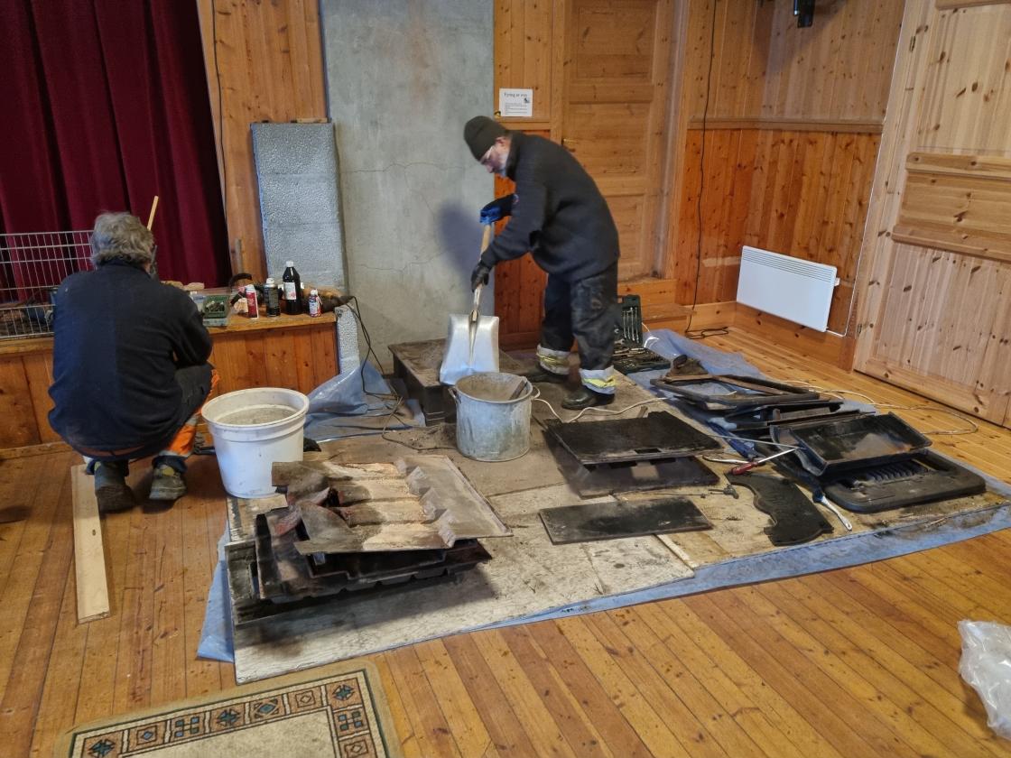 Restaurering av ovnen "Bjørn".