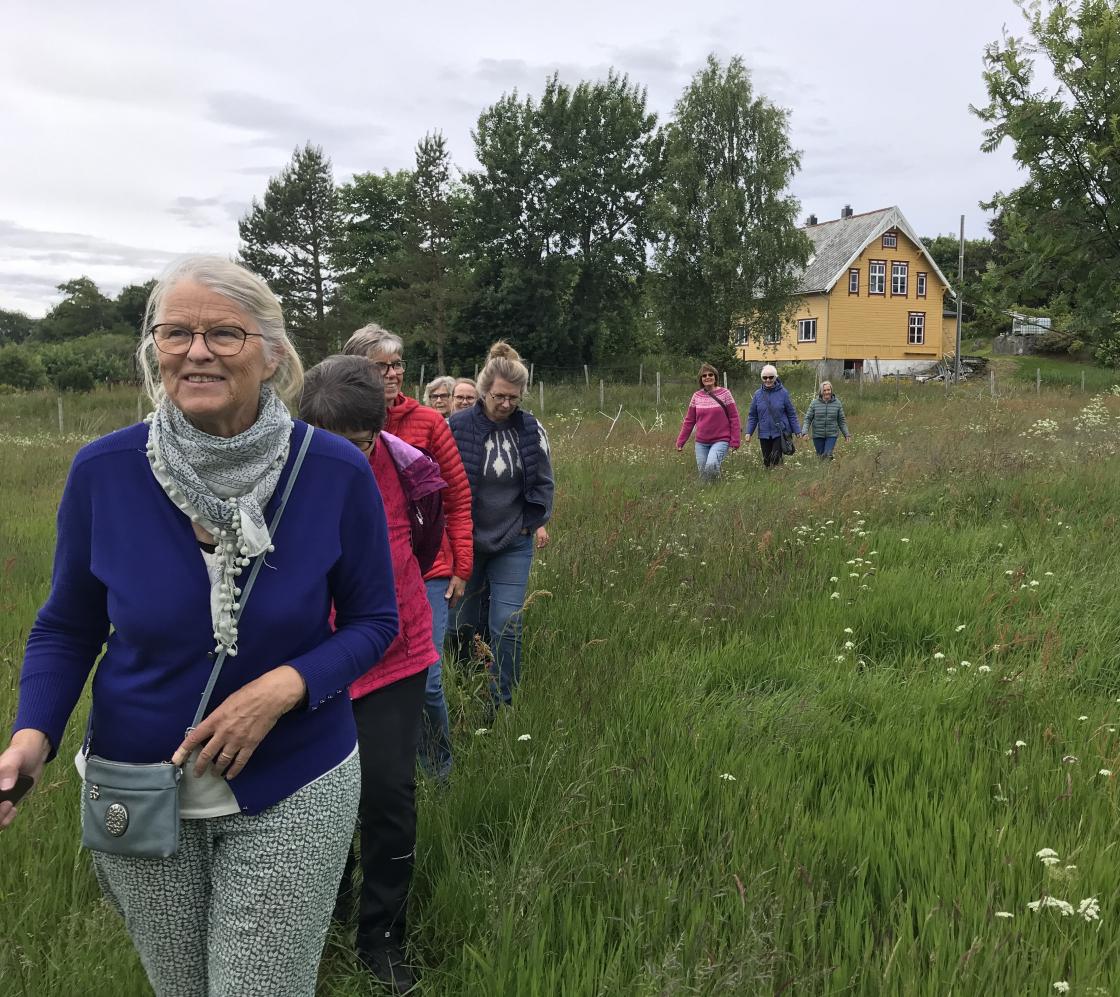 Ut på vandring for å kome til Randi sitt hus.