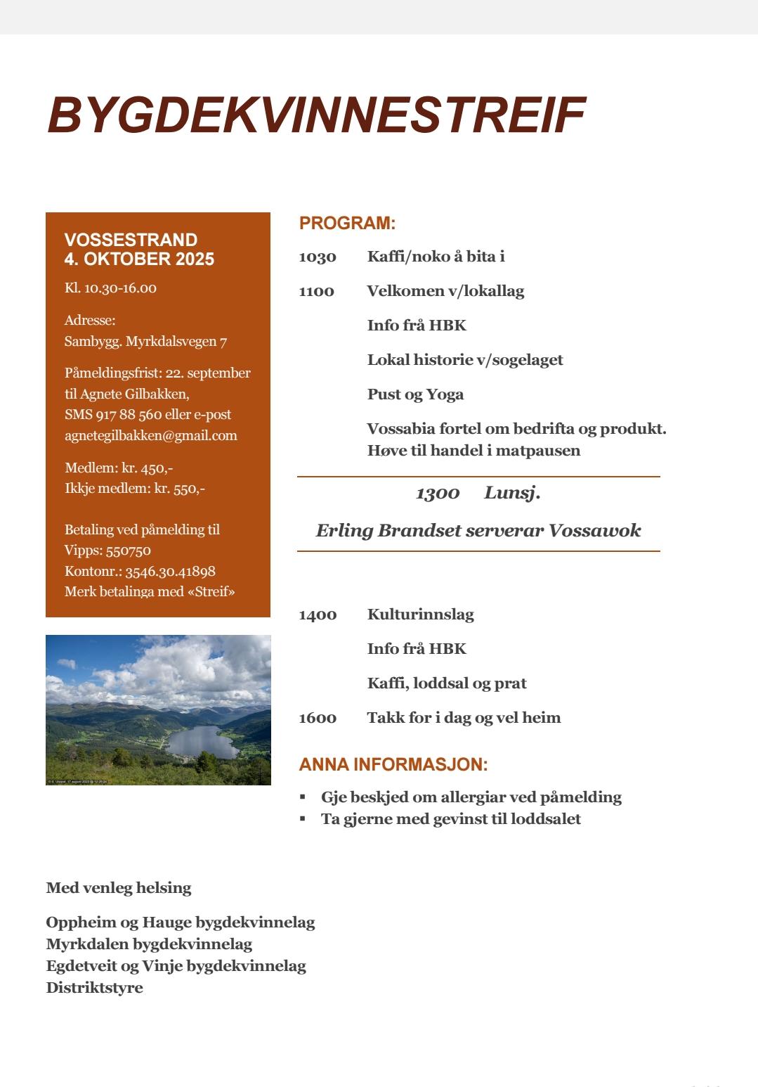 Plakat med informasjon om streif