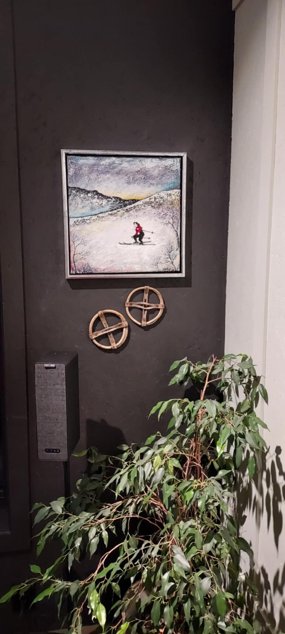 Interiørdetalj bilde med skiløper