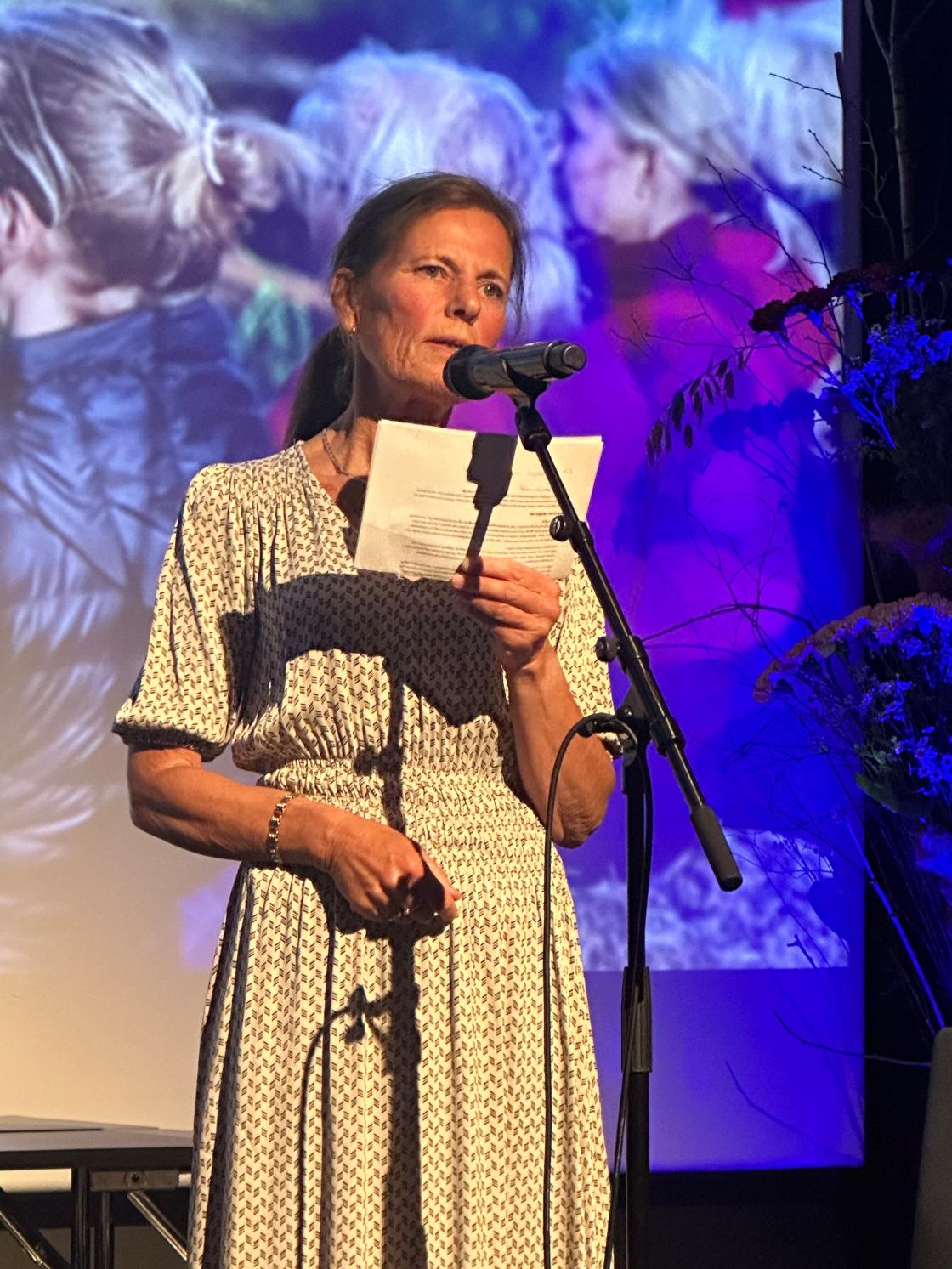 Christine Sandland, leder i Høvåg Bygdekvinnelag. Foto: Sosan Asgari Mollestad.