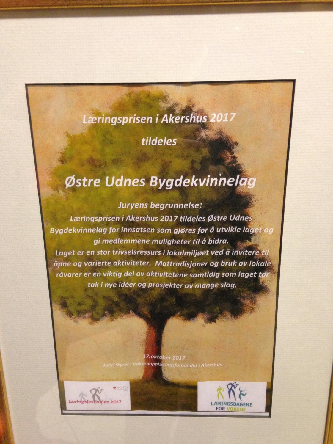 Pris-diplom. Foto: Ingrid Grene Henriksen