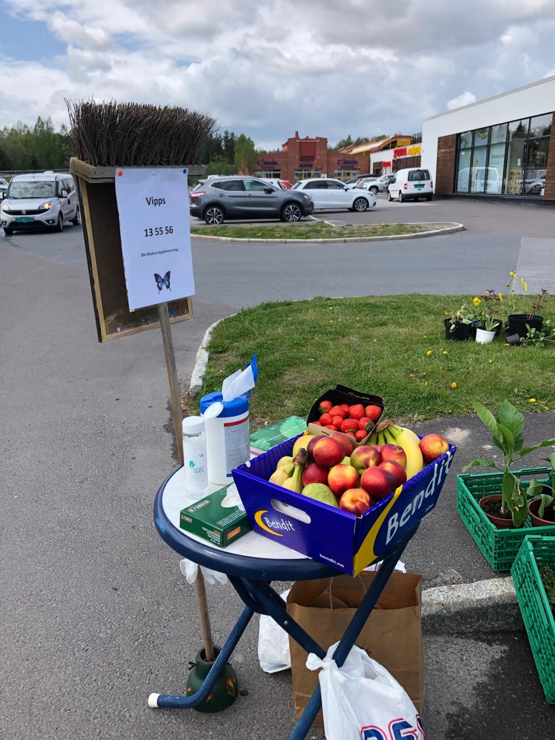 Øst-Modum Bygdekvinnelag grøntloppemarked Kiwi Vikersund