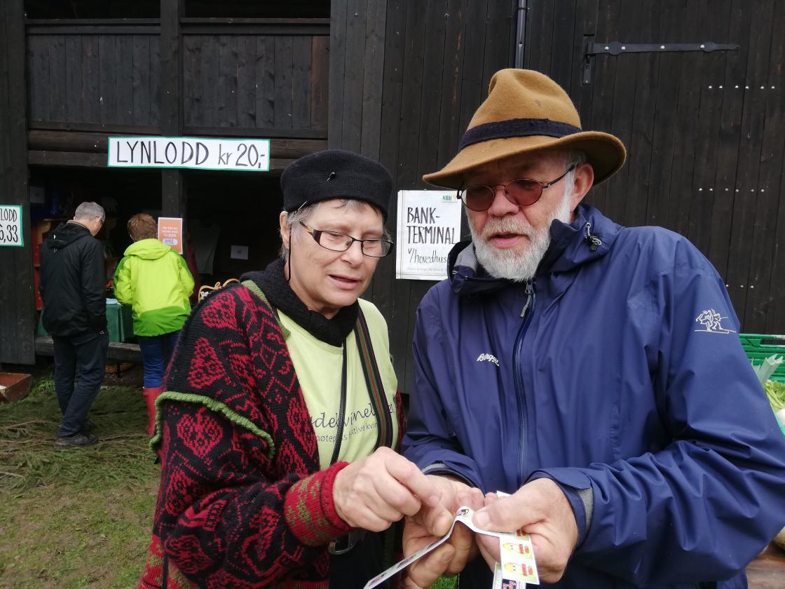 Trond Flannm får god hjelp fra Anne Berit Finden til å sjekke loddstripene.