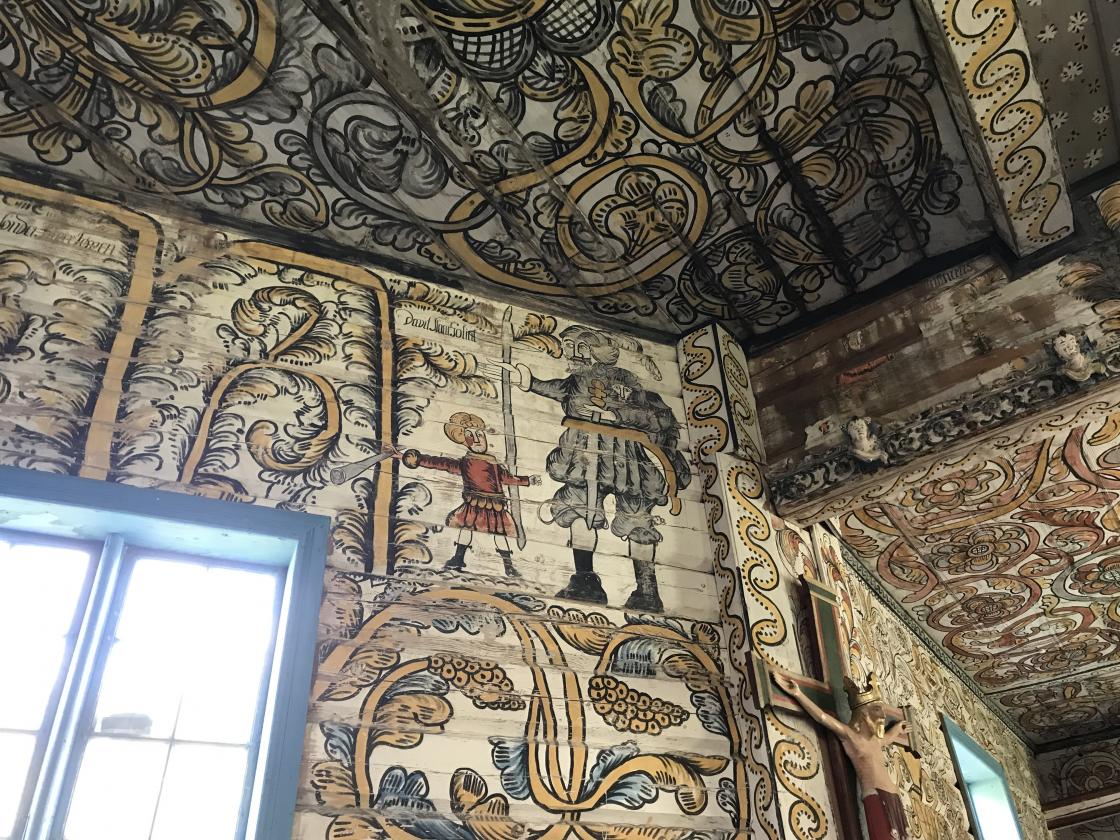 Her ser vi David og Goliat.