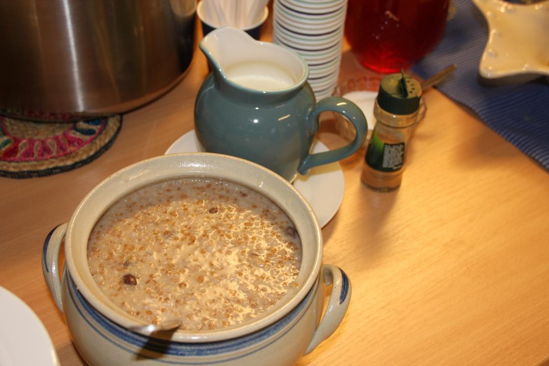 Pilegrimsgraut kokt på hvete helkorn med fløtemelk