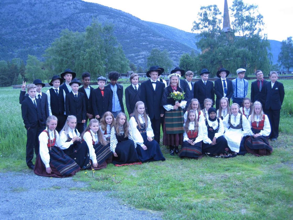 Heile klassa samla !