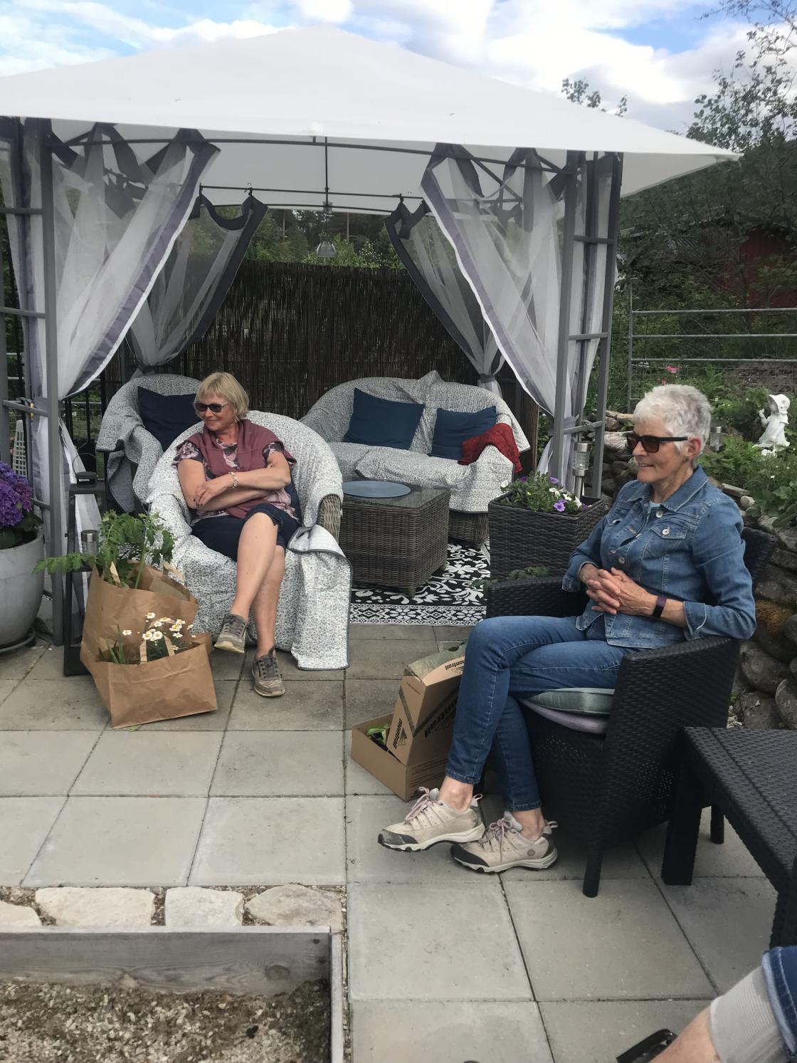 Damene som koser seg