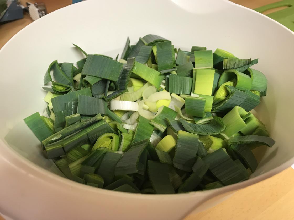 Ingredienser til spinat- og grønnkålsuppa