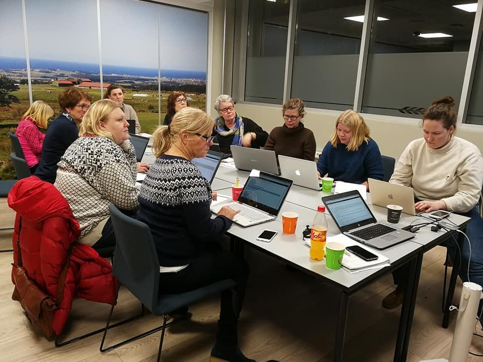 Full konsentrasjon på Nettside kurset. Foto: Jorun Henriksen