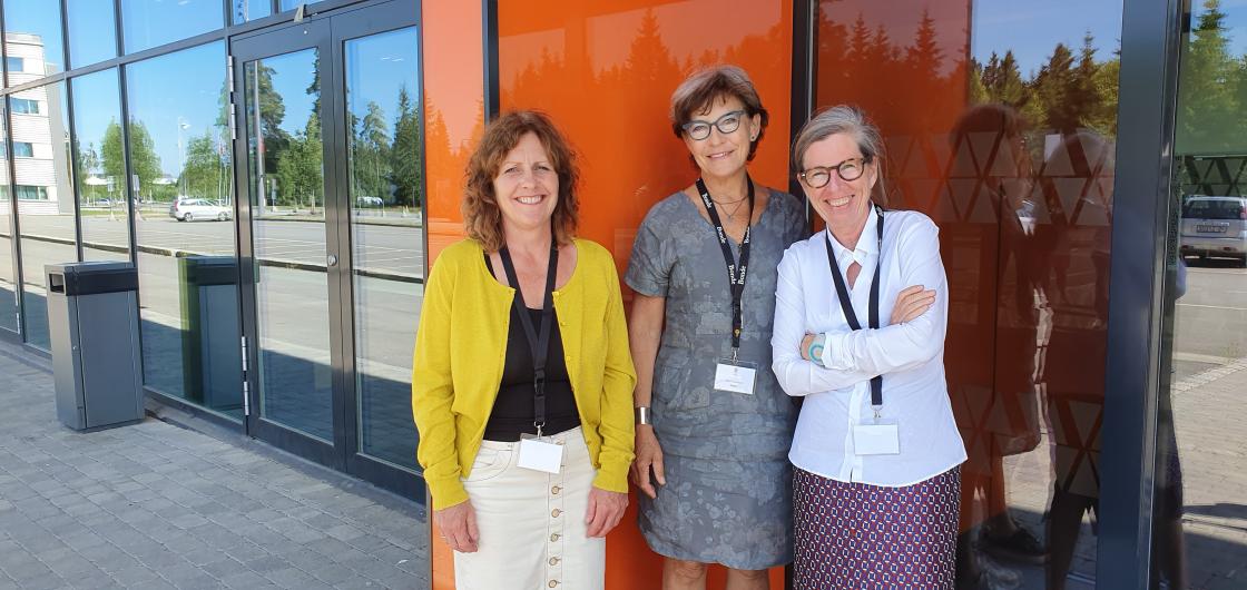 Unni Skadsem, nestleder i Norges Bygdekvinnelag (t.v) Jorun Henriksen, leder i Norges Bygdekvinnelag og Cesilie Aurbakken, generalsekretær (t.h).