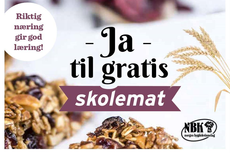 Ja til gratis skolemat. Riktig læring gir god næring. Foto: Norges Bygdekvinnelag