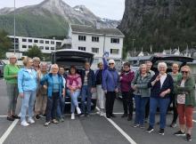 Klare for avreise,- nesten alle samla.